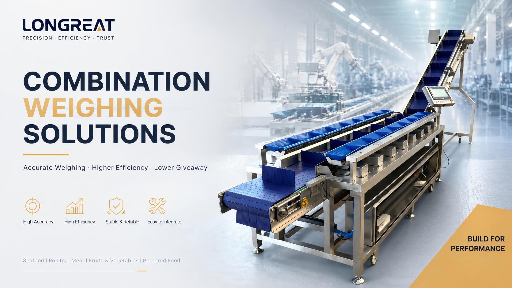 Automatic Combination Weigher Solutions - Longreat Longreat Automatic Combination Weigher and Multihead Weighing Solutions Banner