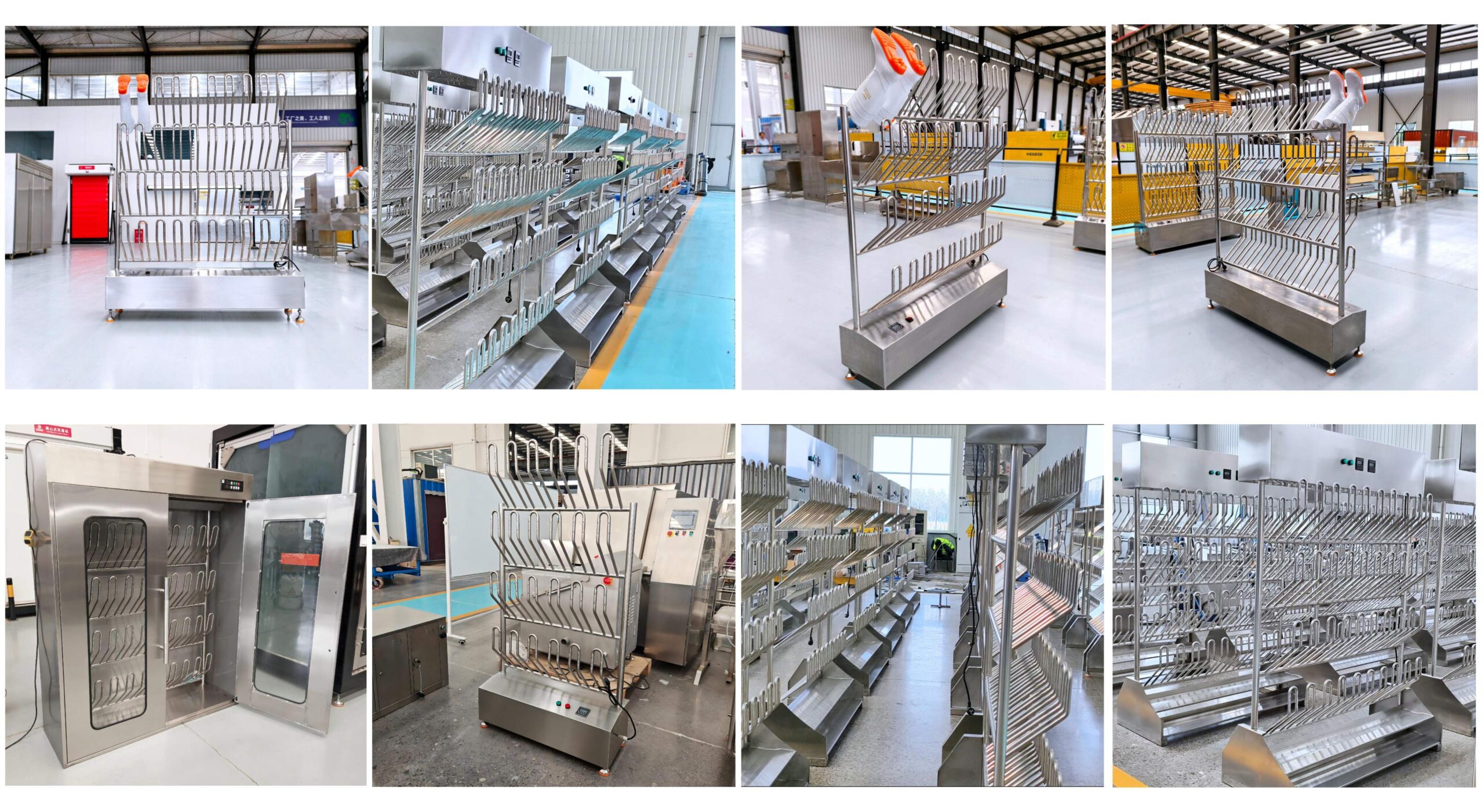 Industrial Boot Drying Rack Manufacturer - Longreat Workshop Display Longreat Industrial Boot Drying Rack Manufacturing & Workshop Display for Food Factory